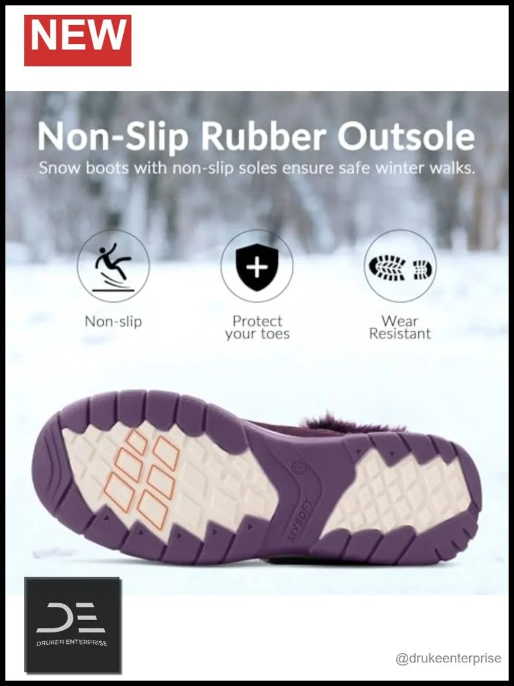 Women's Snow Boots Waterproof Insulated Lace-Up Winter Booties Ankle